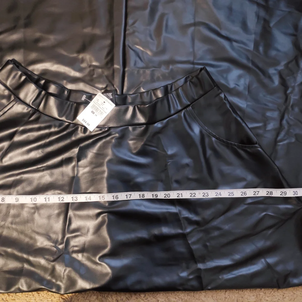 Ashley Stewart Black Faux Leather Maxi Skirt Size 2X - Picture 8 of 10